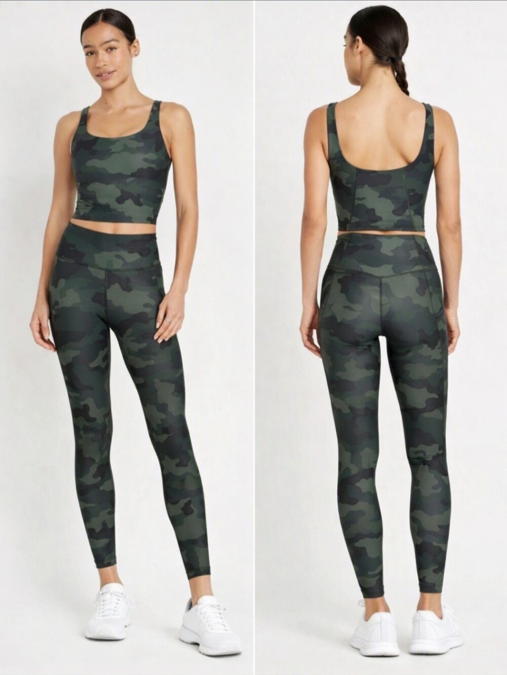 Old Navy Sports Bra & Leggings Set NEW  & NWOT S Camo PowerSoft GoDry SOLD OUT
